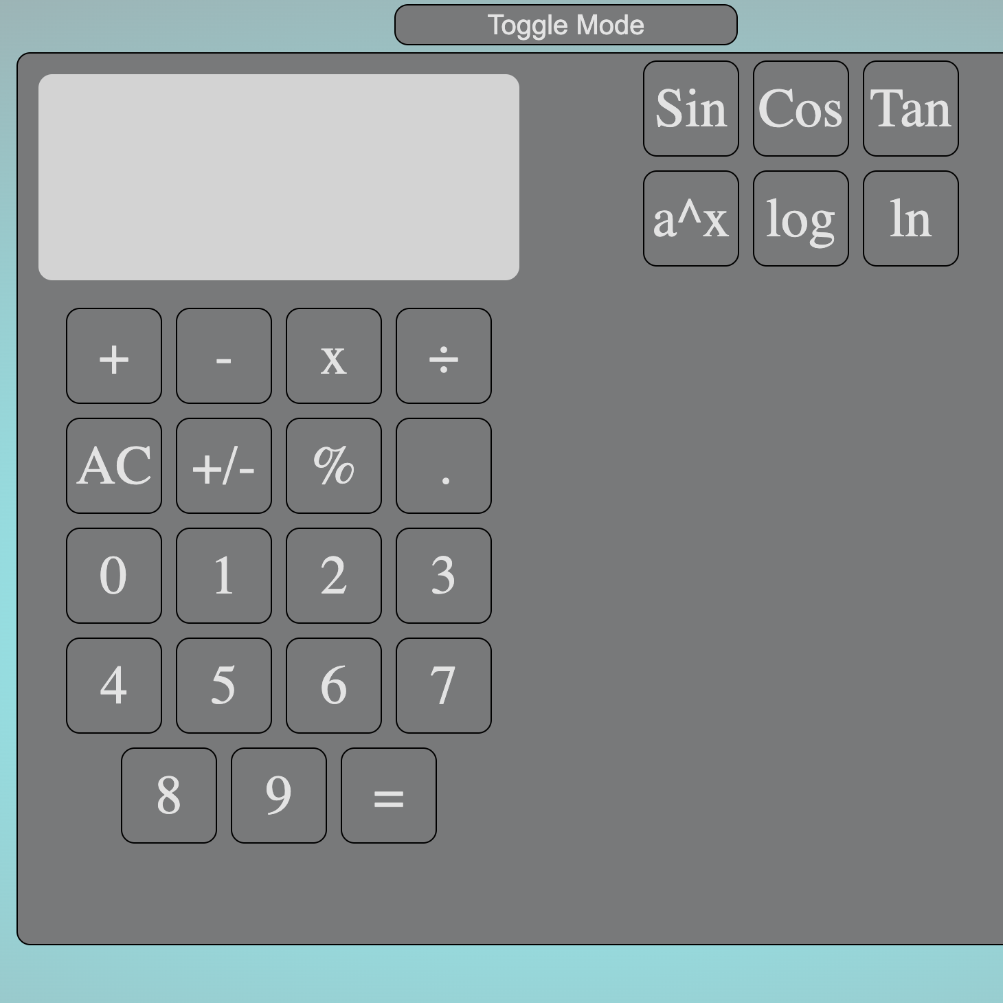 screenshot of javascript calculator